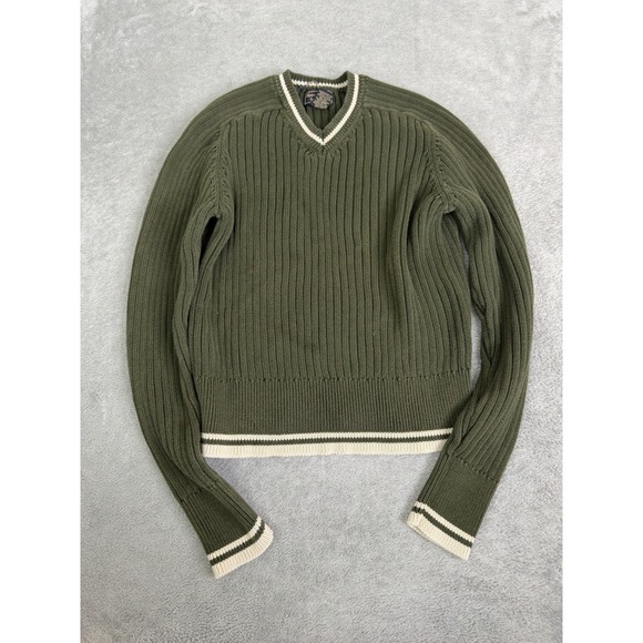 Abercrombie & Fitch Sweaters - Vintage Y2K Abercrombie & Fitch V-Neck Sweater Women's Size Large Green Cropped